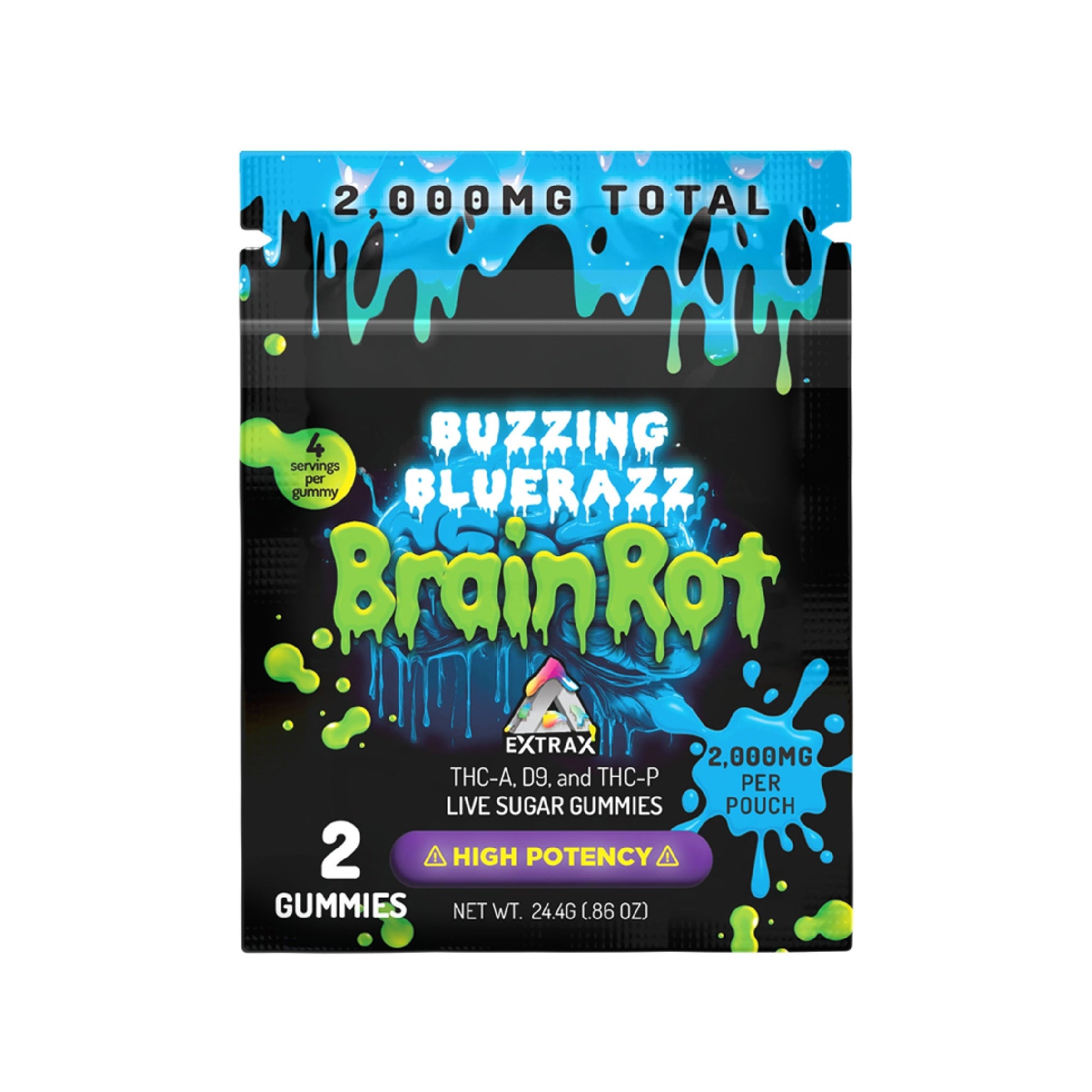 Delta Extrax Brainrot Live Resin Thc Gummies 2000mg