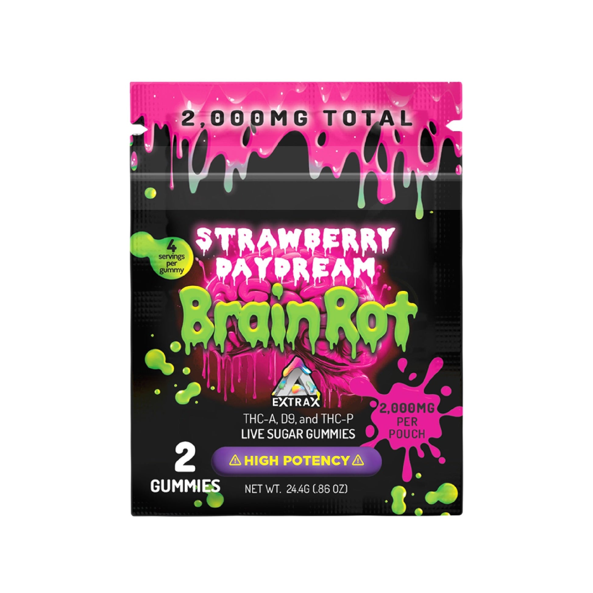 Delta Extrax Brainrot Live Resin Thc Gummies 2000mg