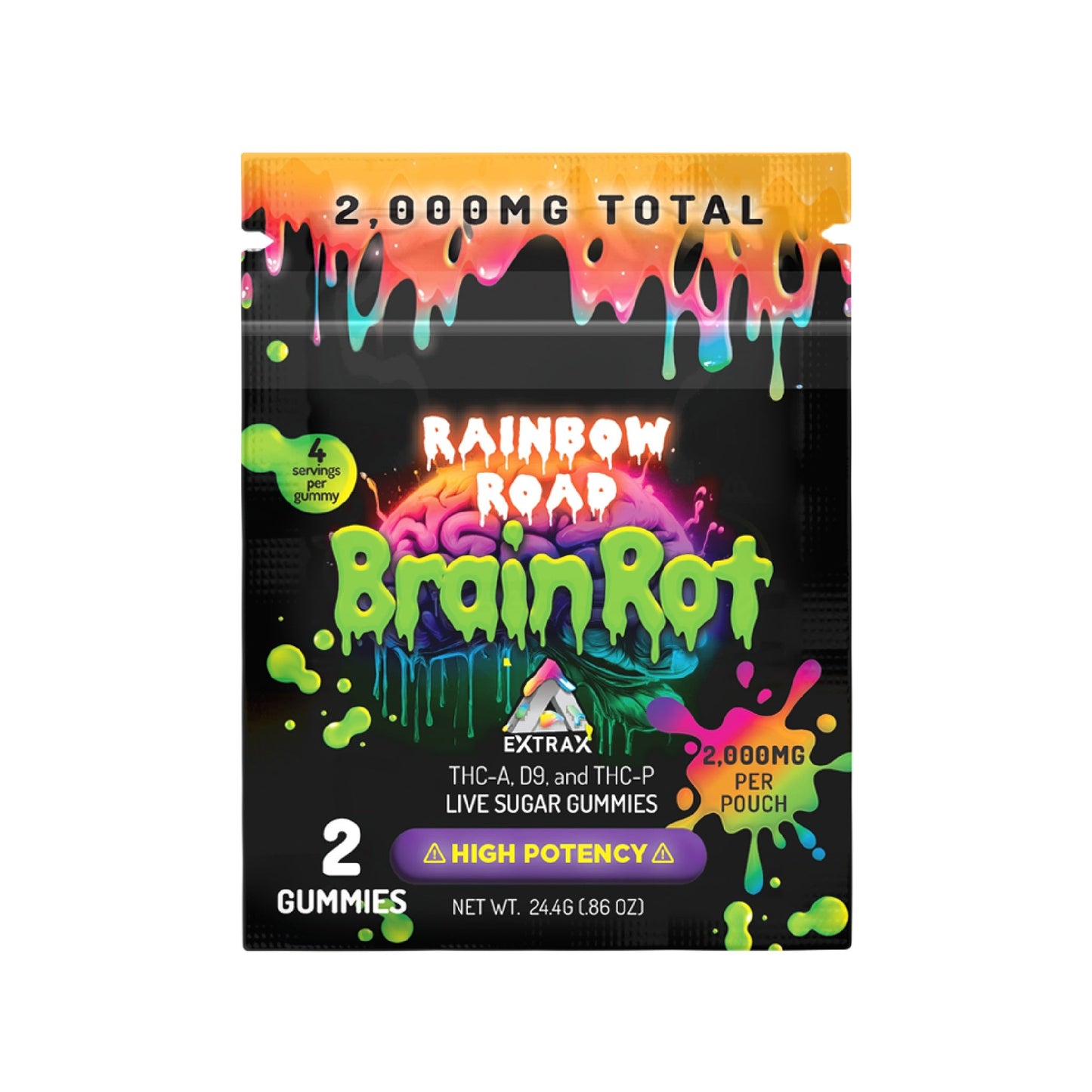 Delta Extrax Brainrot Live Resin Thc Gummies 2000mg