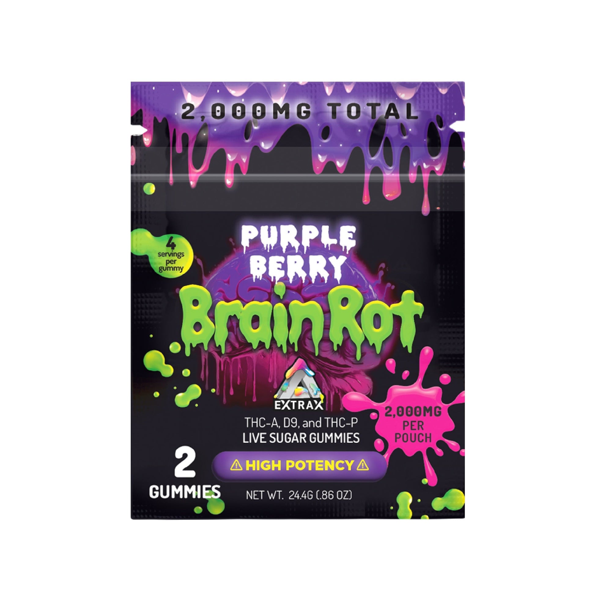 Delta Extrax Brainrot Live Resin Thc Gummies 2000mg