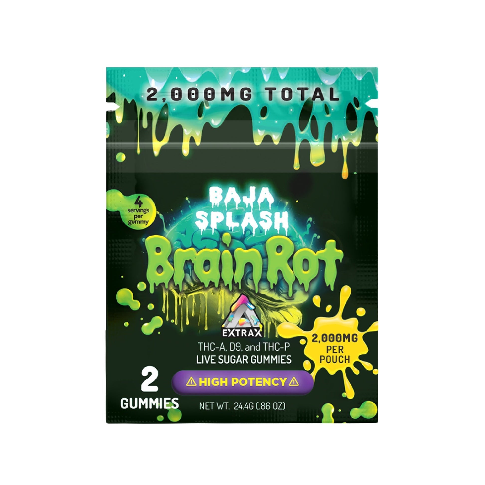 Delta Extrax Brainrot Live Resin Thc Gummies 2000mg