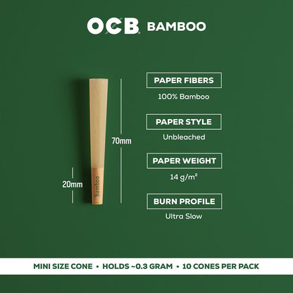 OCB Unbleached Bamboo Pre-Rolled Cones | 24pk