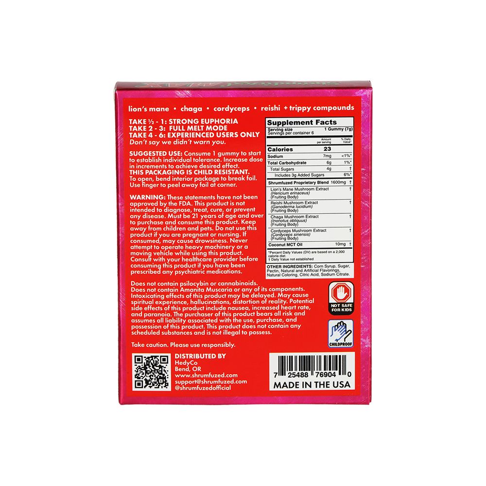 Shrumfuzed MAX Mushroom Blend Gummies | 9600mg | 6pc | 5pk