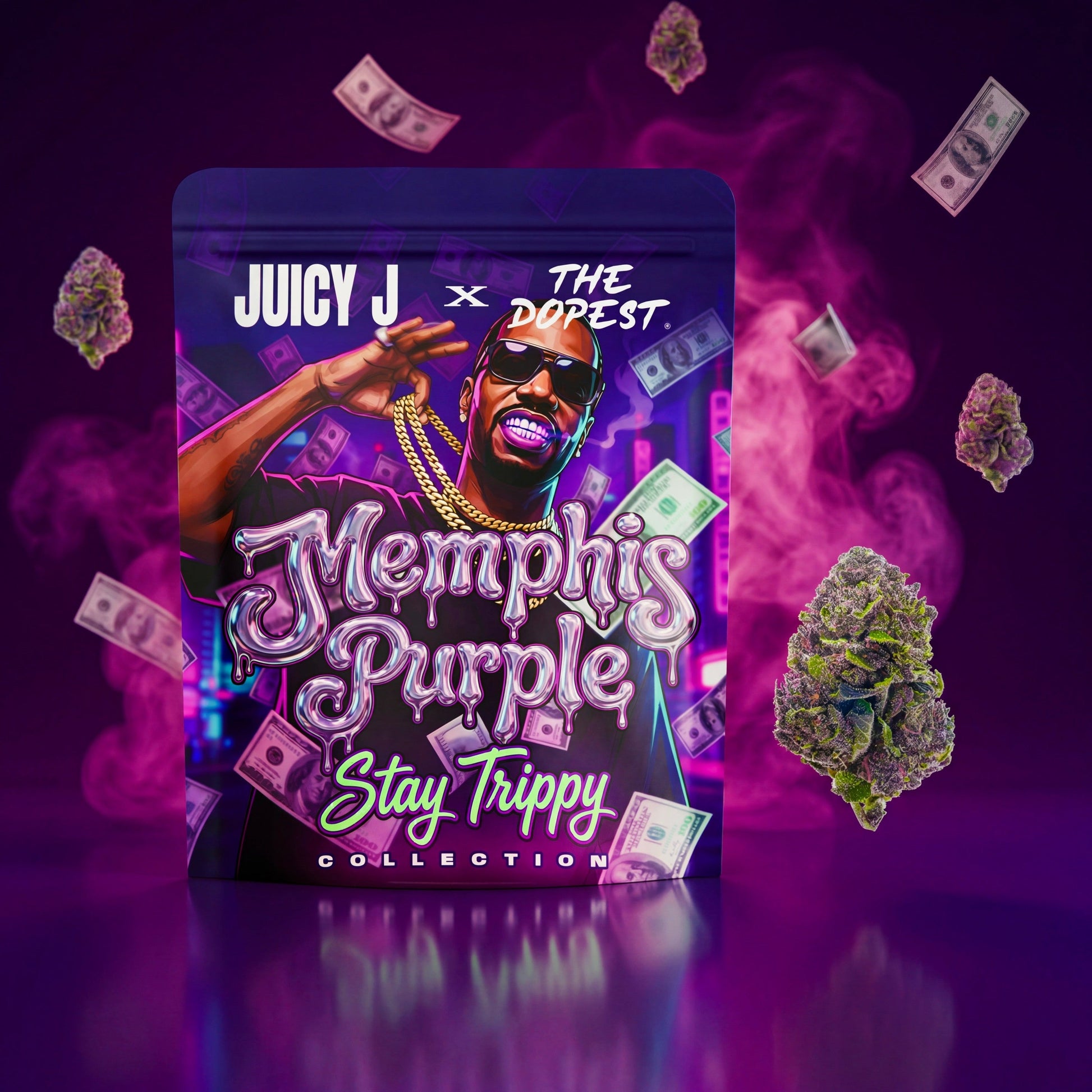 Juicy J X The Dopest Memphis Purple Indica-Dominant Hybrid THCa Indoor Flower 3.5g