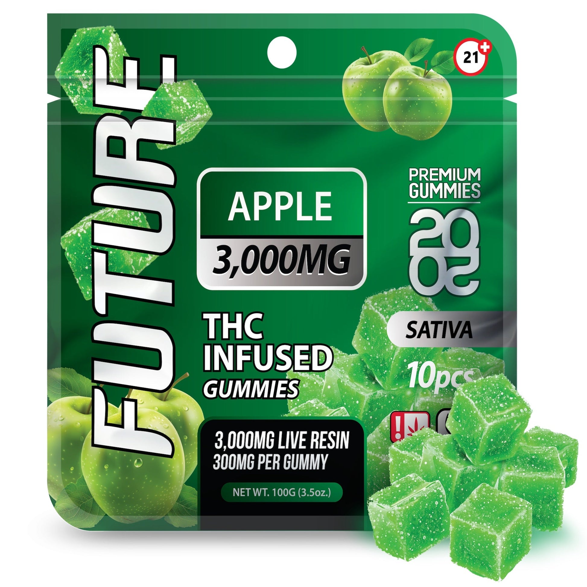 Future THC-A Infused Vegan Apple Gummies 3000mg