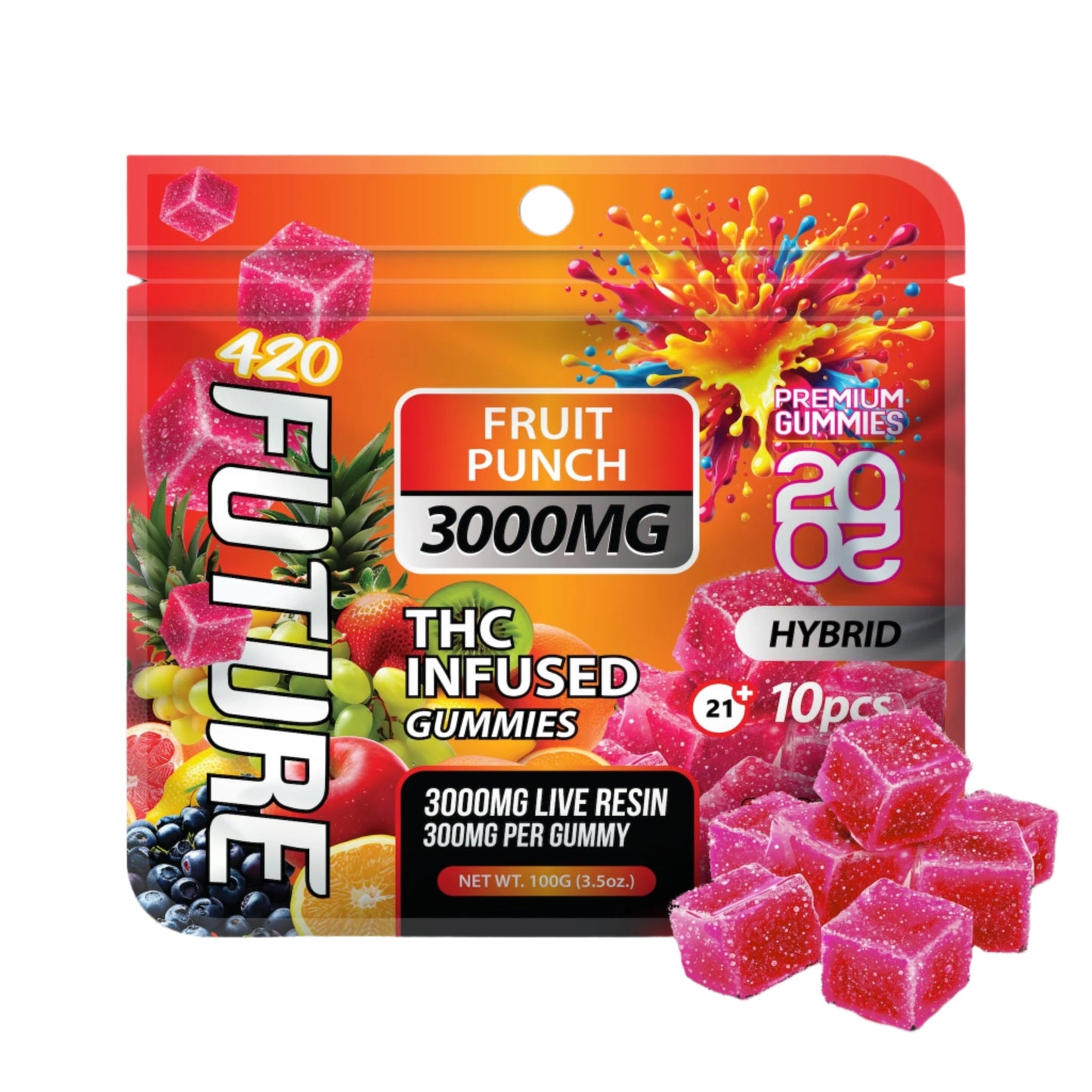 Future THC-A Infused Fruit Punch Gummies 3000mg 10ct