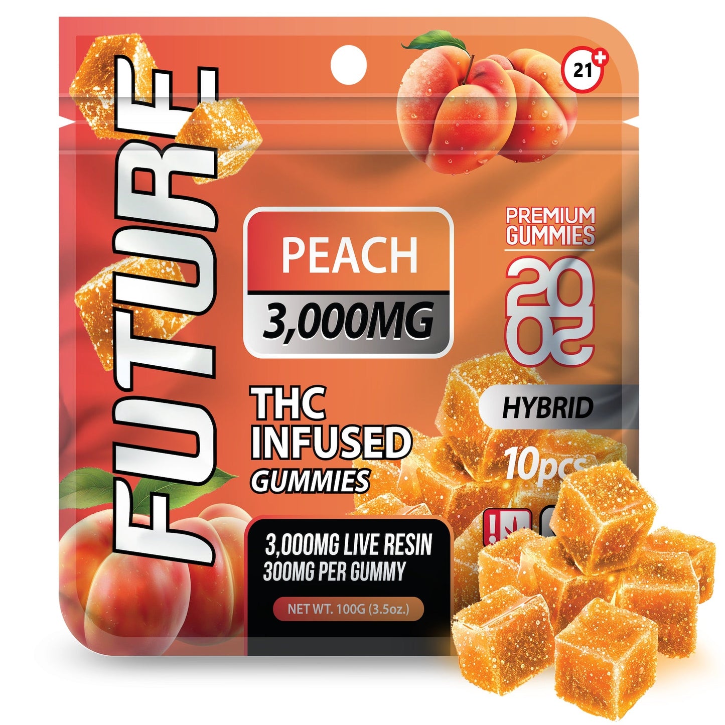 Future THC-A Infused Vegan Peach Gummies 3000mg 10ct