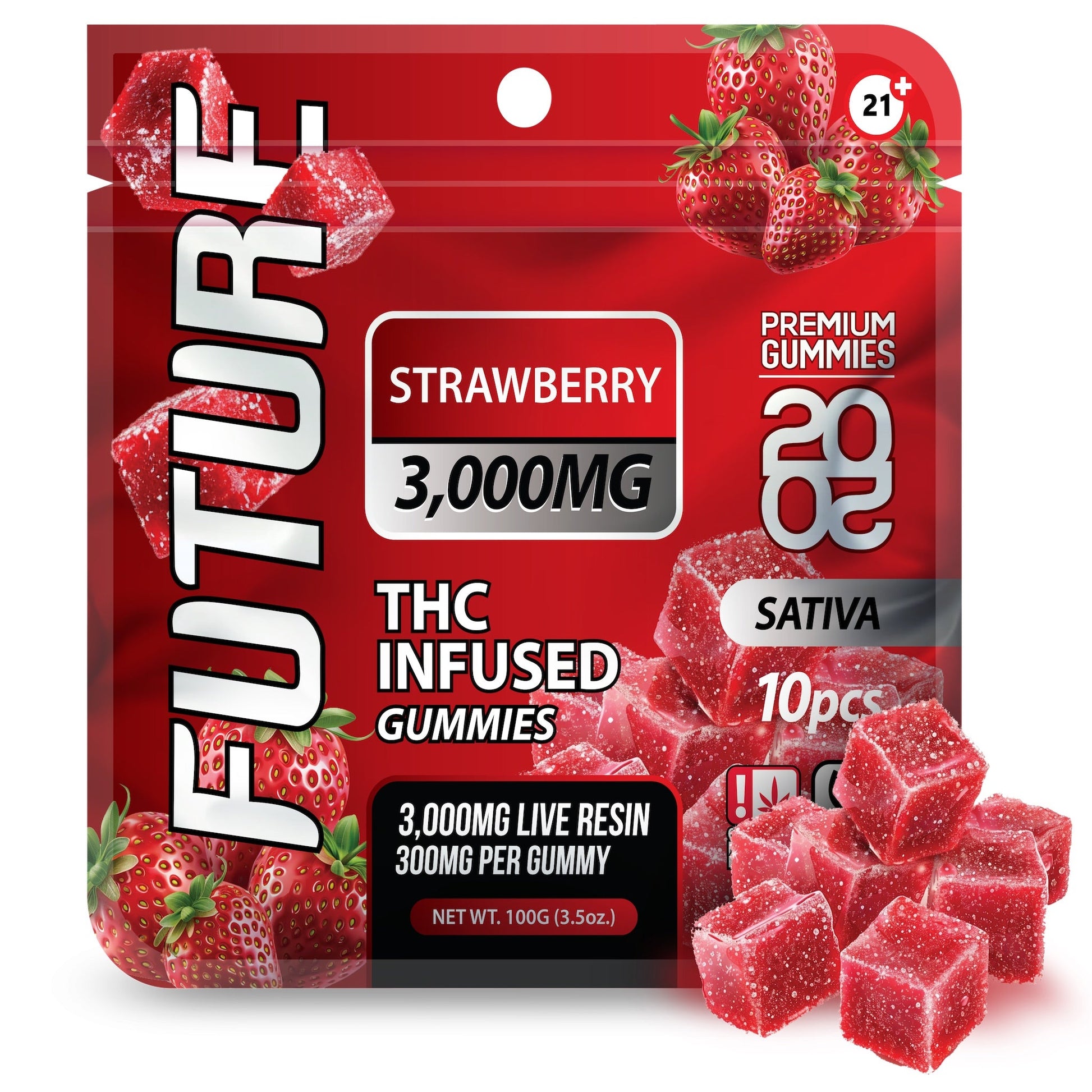 Future THC-A Infused Vegan Strawberry Gummies 3000mg 10ct