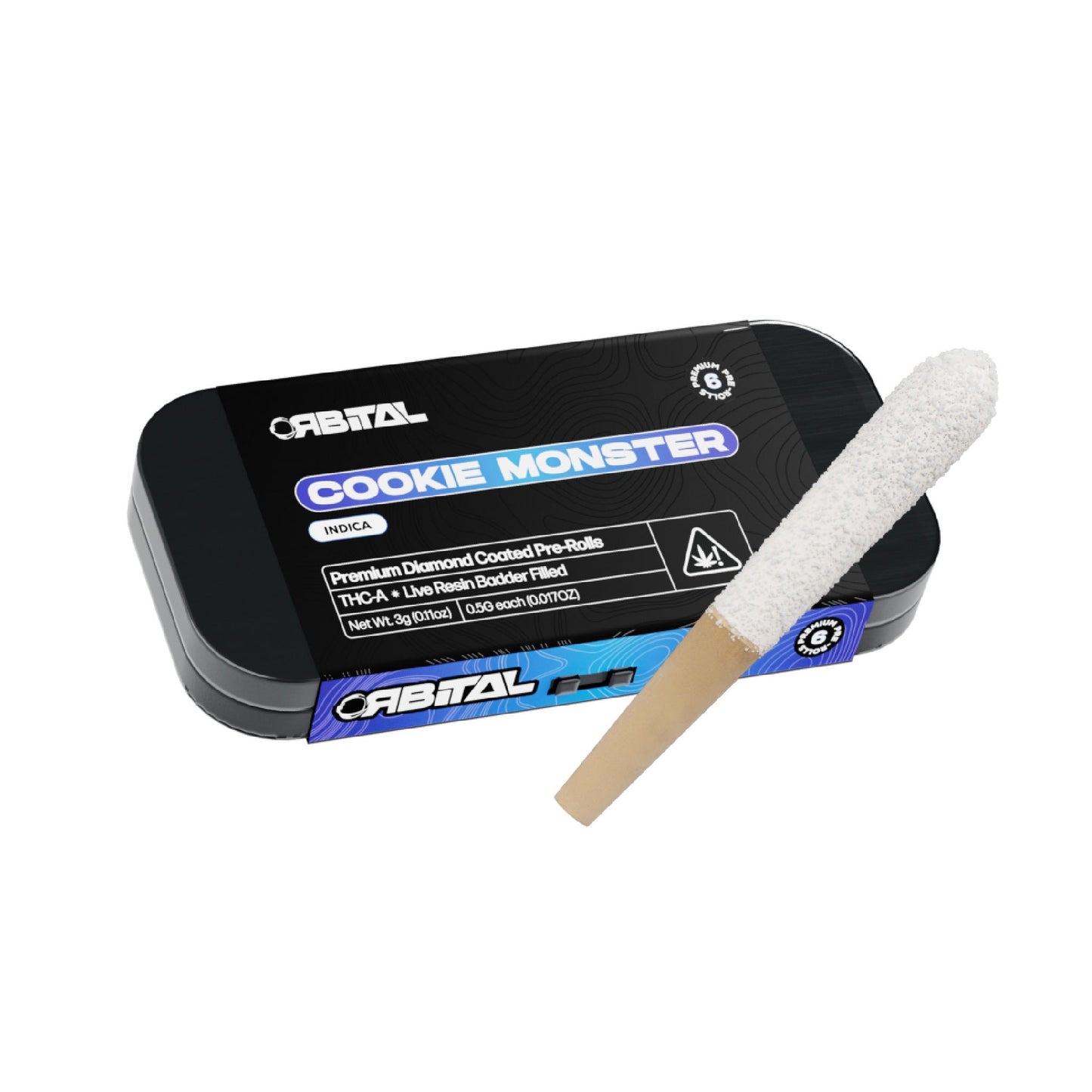Galaxy Treats Orbital Diamond Coated THC-A Pre-Rolls 3g 6ct