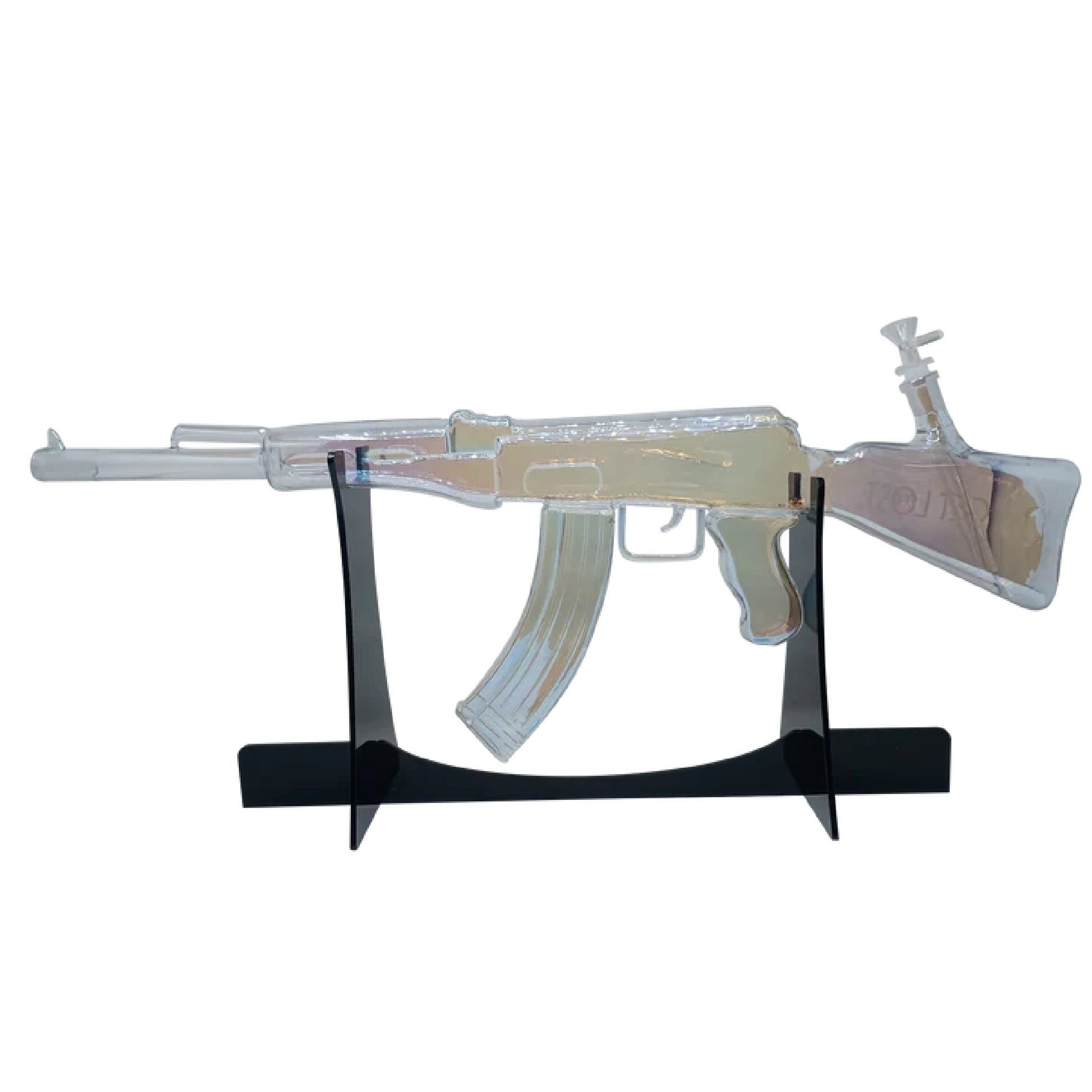 Get Lost AK47 Glass Water Pipe 6in Clear Rainbow