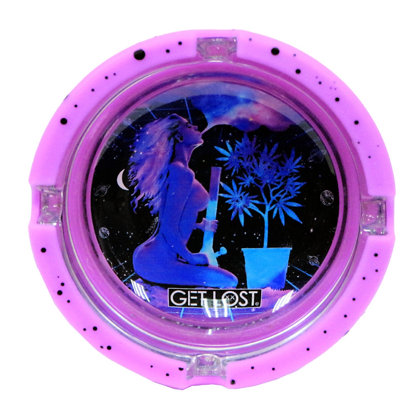 Get Lost Glass Ashtray With Silicone Set