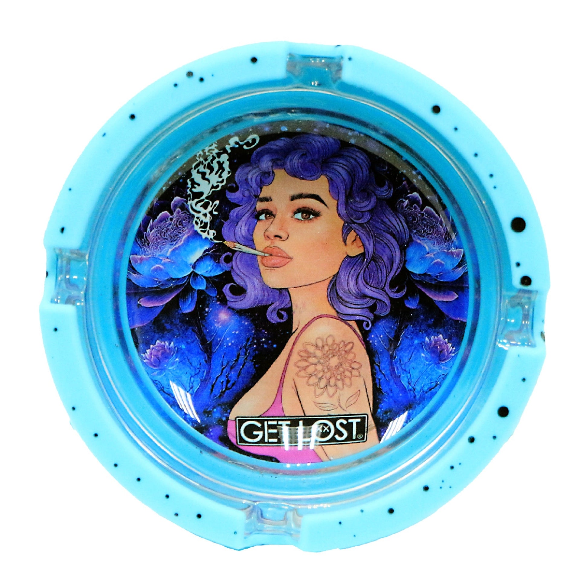 Get Lost Glass Ashtray With Silicone Set