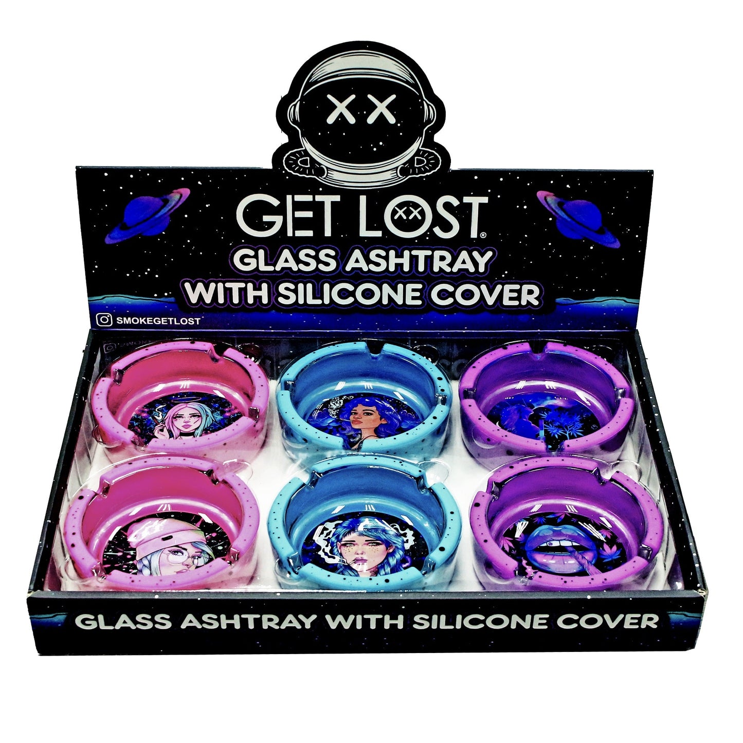 Get Lost Glass Ashtray With Silicone Set