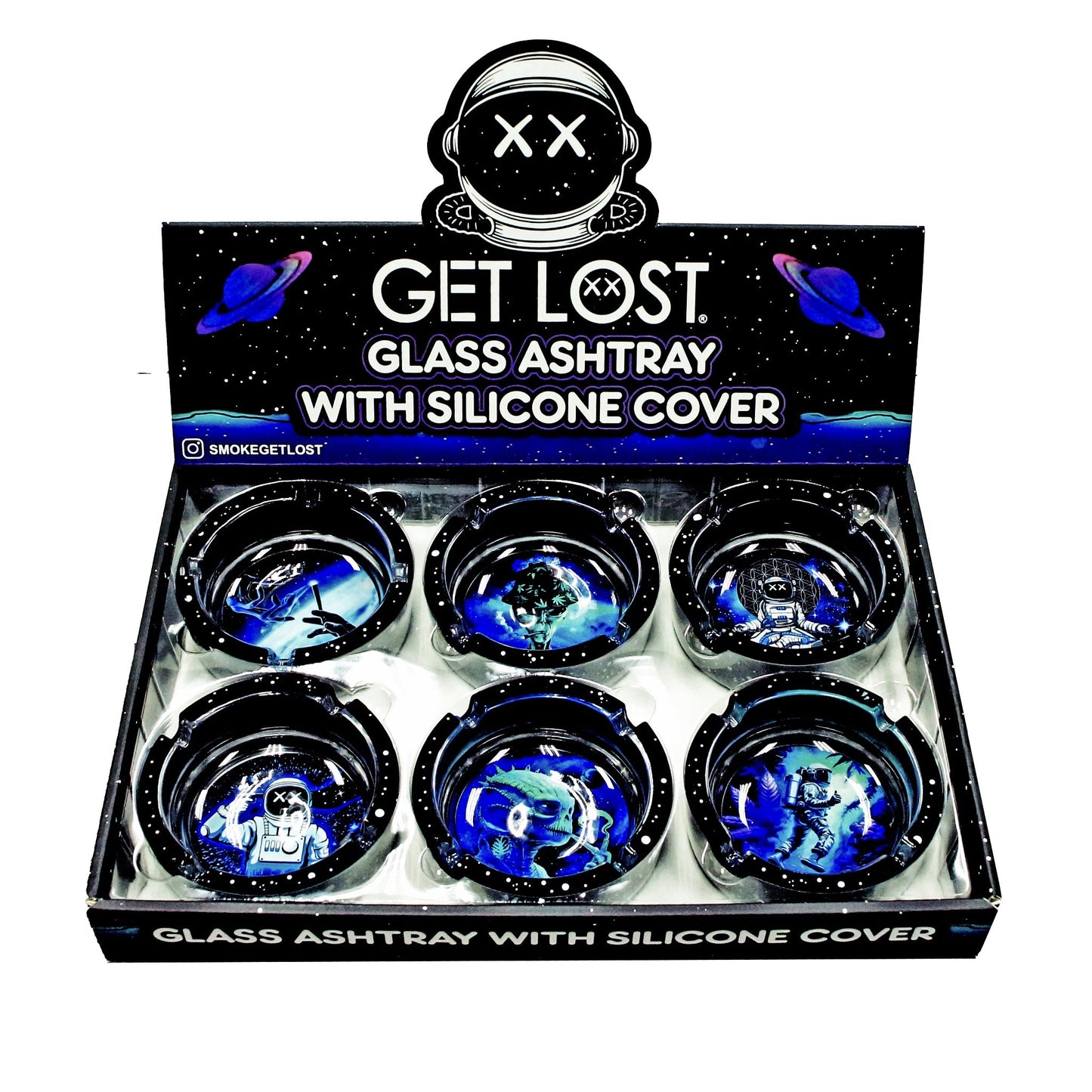 Get Lost Glass Ashtray With Silicone Set