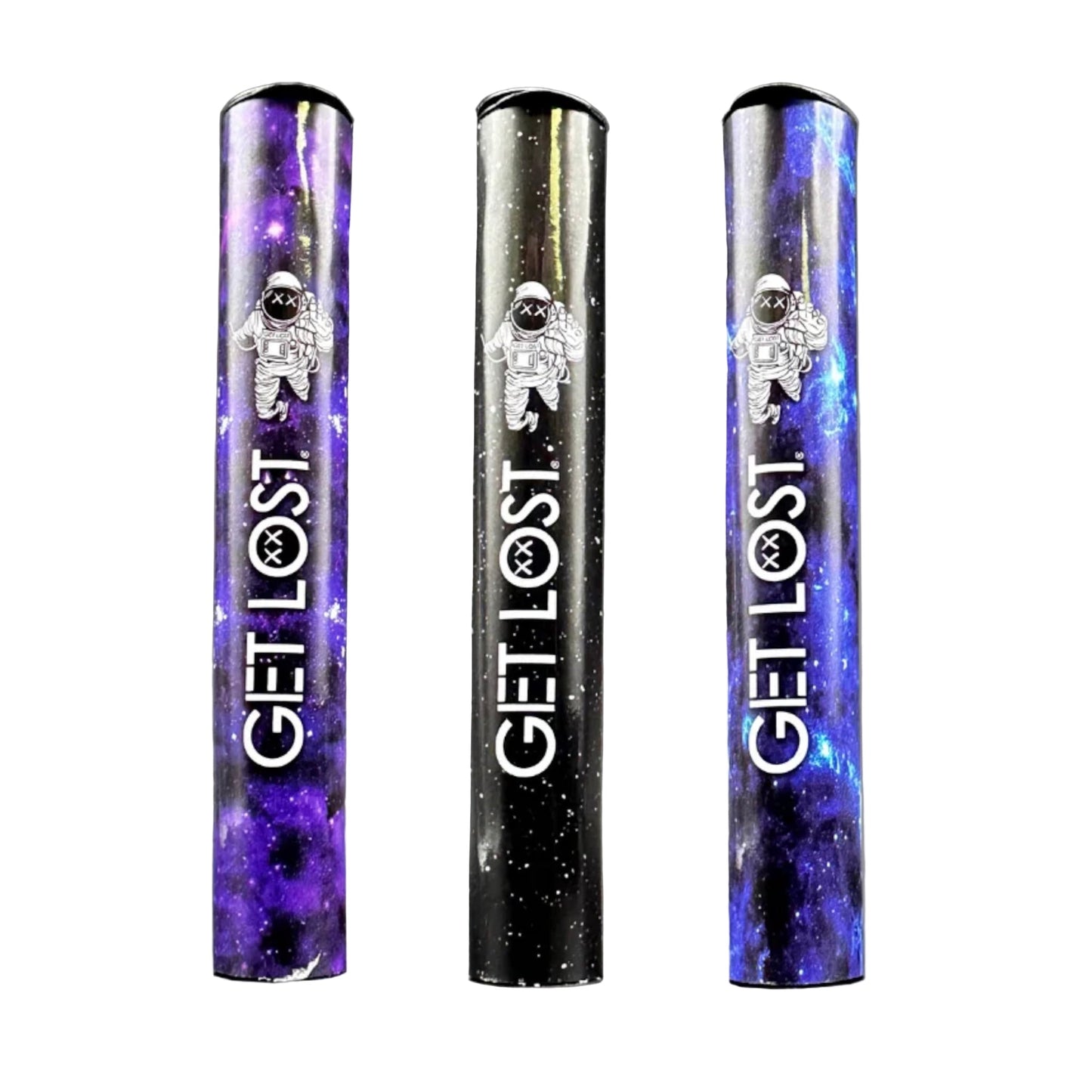 Get Lost Pre Roll Galaxy Tubes 3 Pack Black Purple Blue