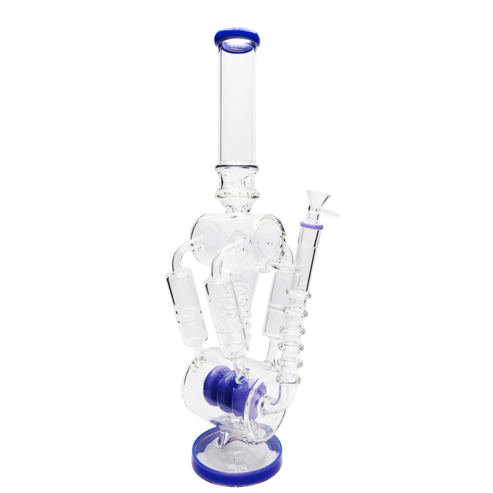 Gigantic Piston Percolator Bong 20in Blue Green Purple