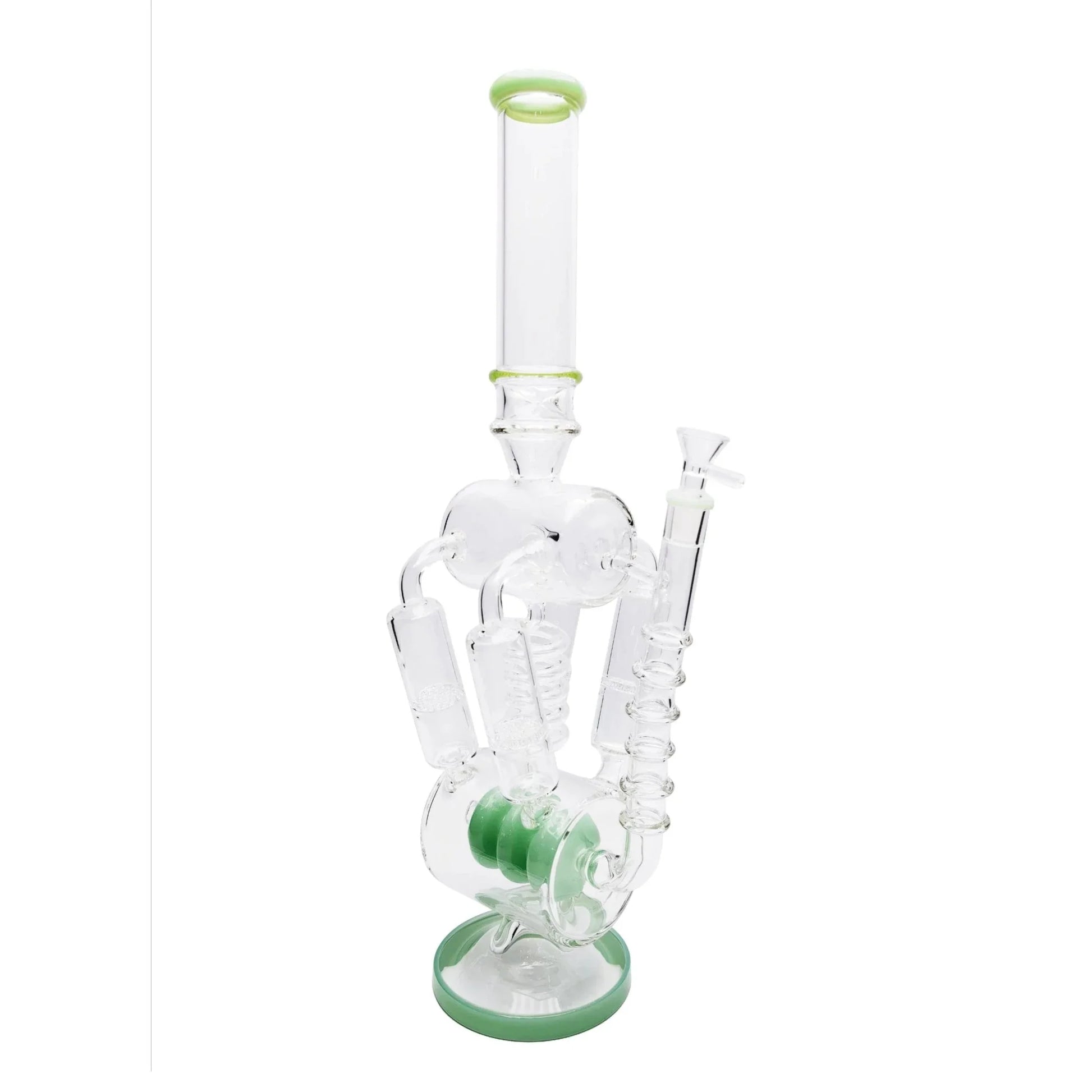 Gigantic Piston Percolator Bong 20in Blue Green Purple