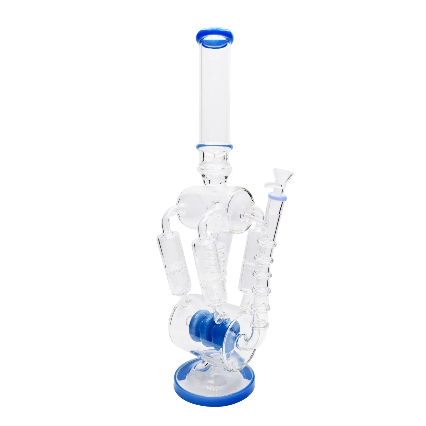 Gigantic Piston Percolator Bong 20in Blue Green Purple
