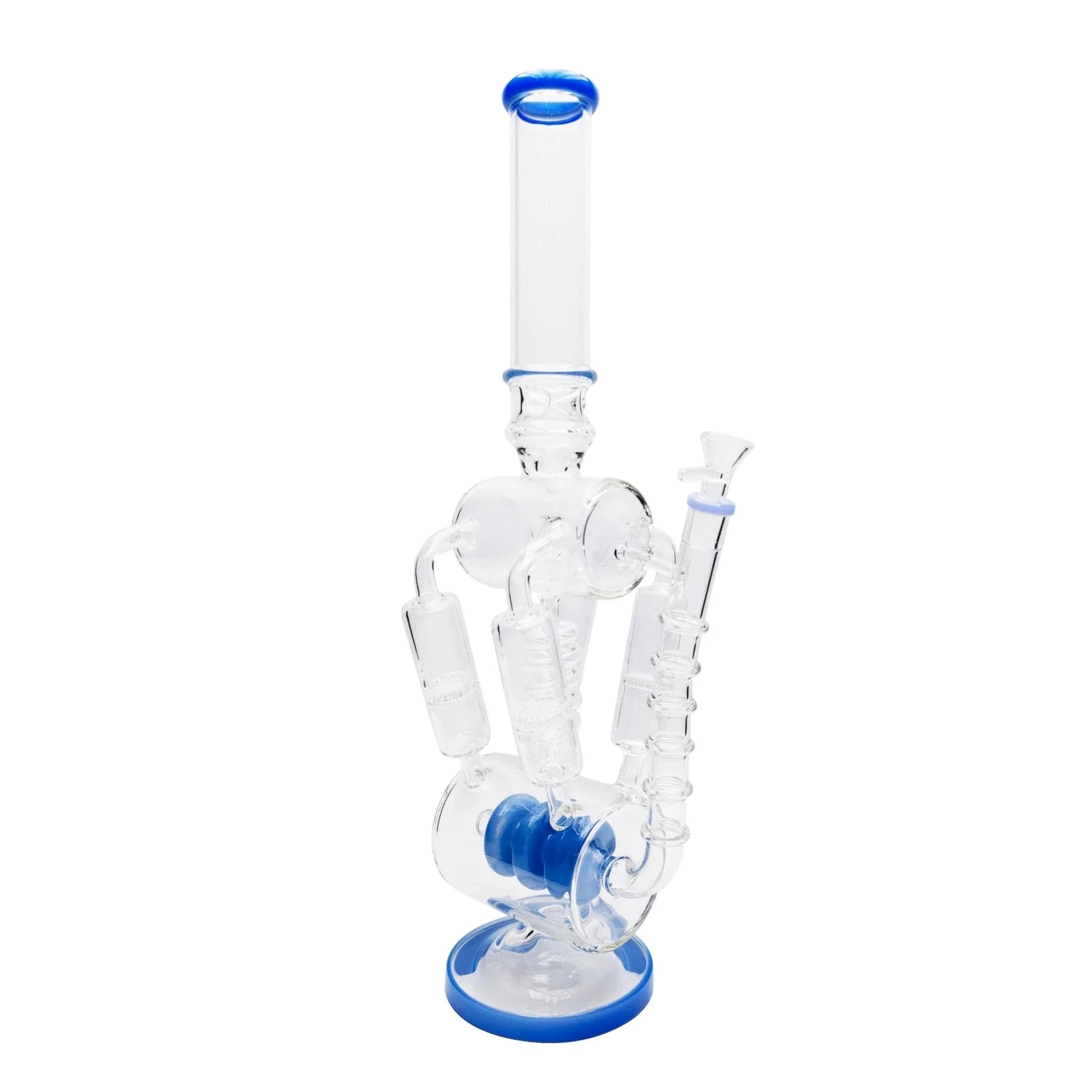Gigantic Piston Percolator Bong 20in Blue Green Purple