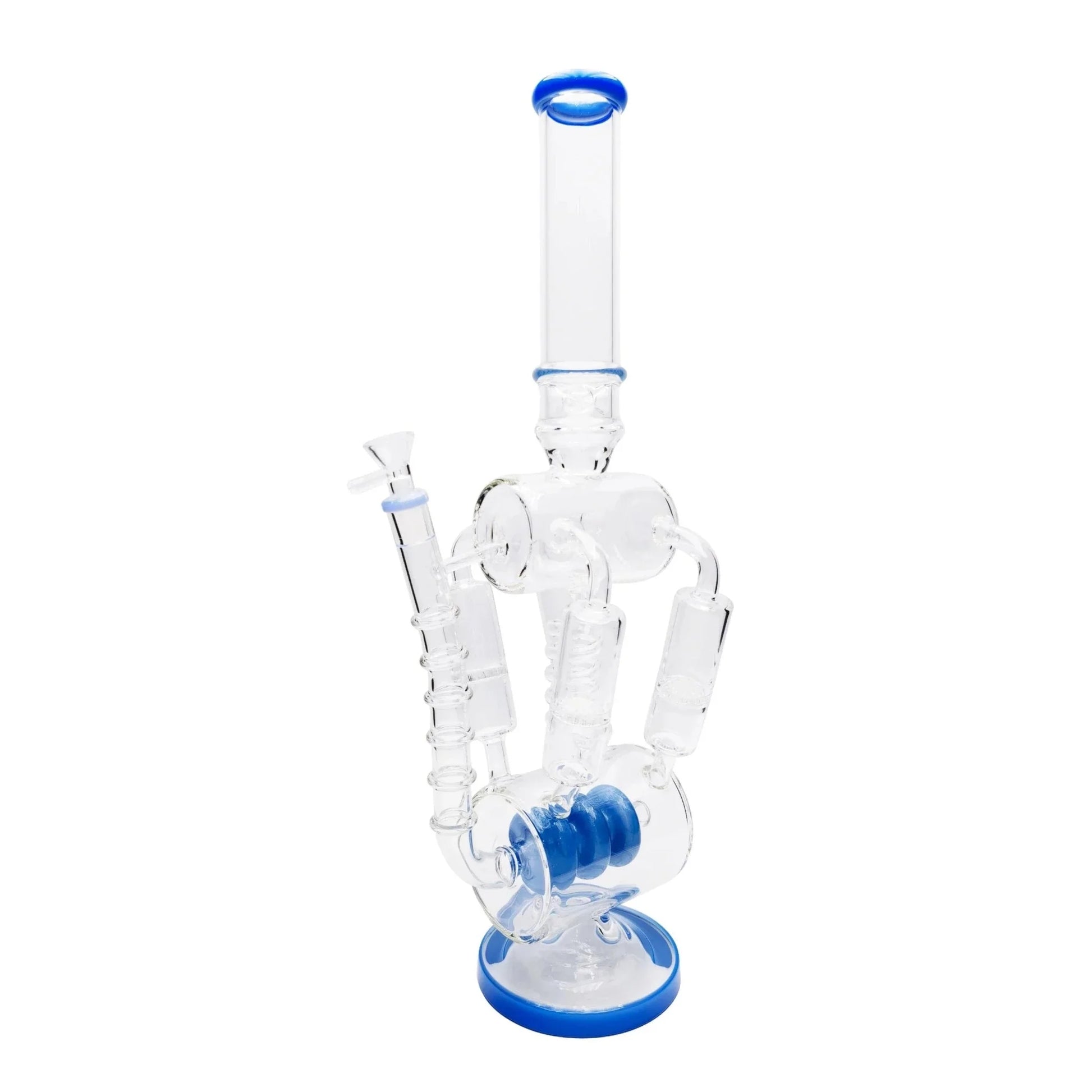 Gigantic Piston Percolator Bong 20in Blue Green Purple