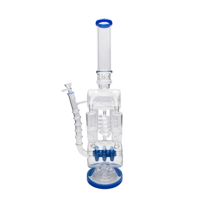 Gigantic Piston Percolator Bong 20in Blue Green Purple