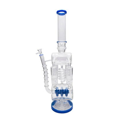 Gigantic Piston Percolator Bong 20in Blue Green Purple