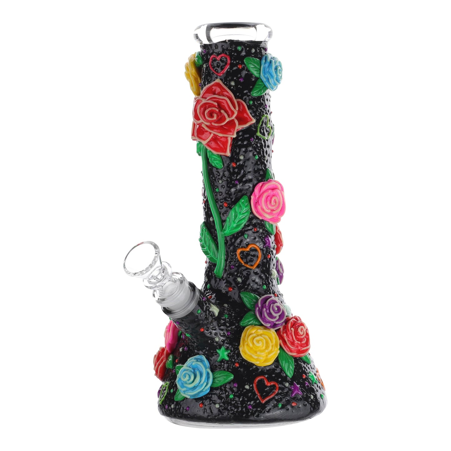 Royal Glass GITD Flower Power Beaker Bong 10in
