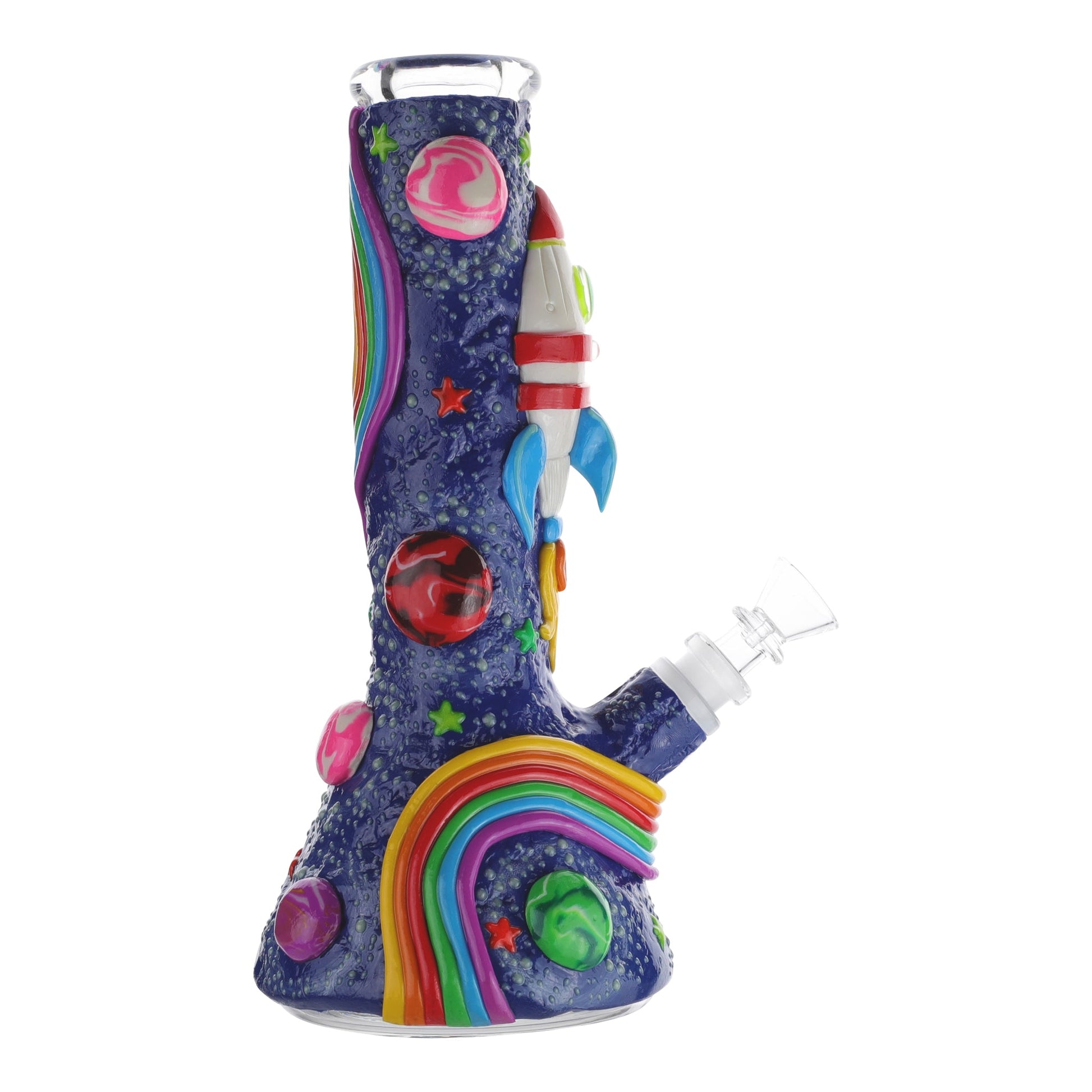 Royal Glass GITD Ground Control Beaker Bong 10in