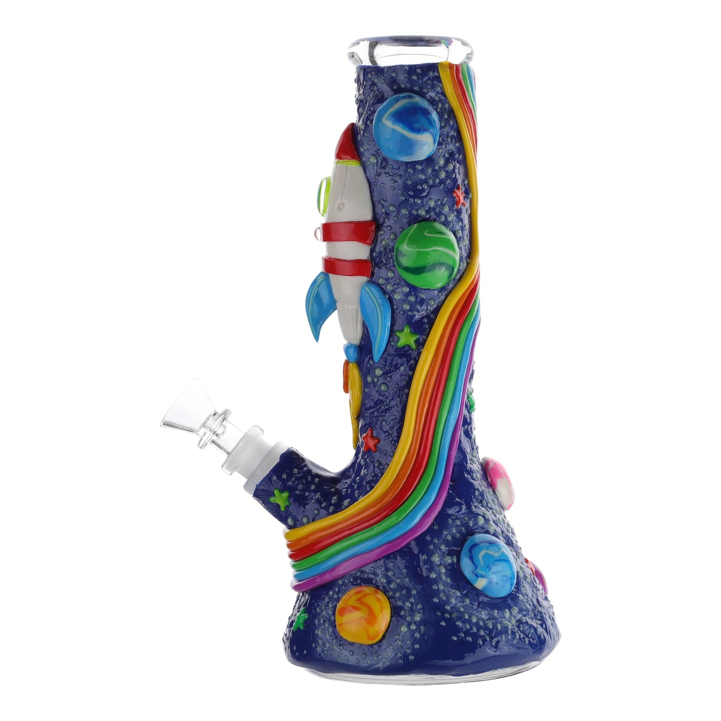 Royal Glass GITD Ground Control Beaker Bong 10in