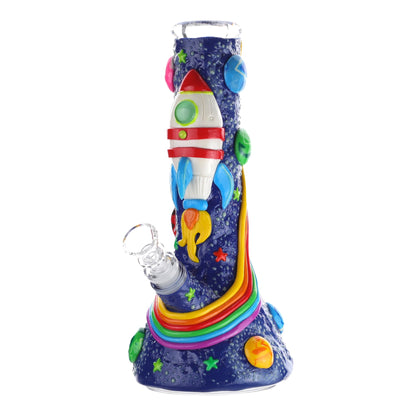 Royal Glass GITD Ground Control Beaker Bong 10in