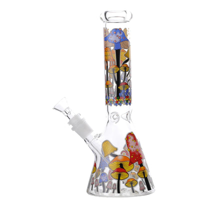 Royal Glass GITD Mycelium Mushroom Beaker Bong 10in