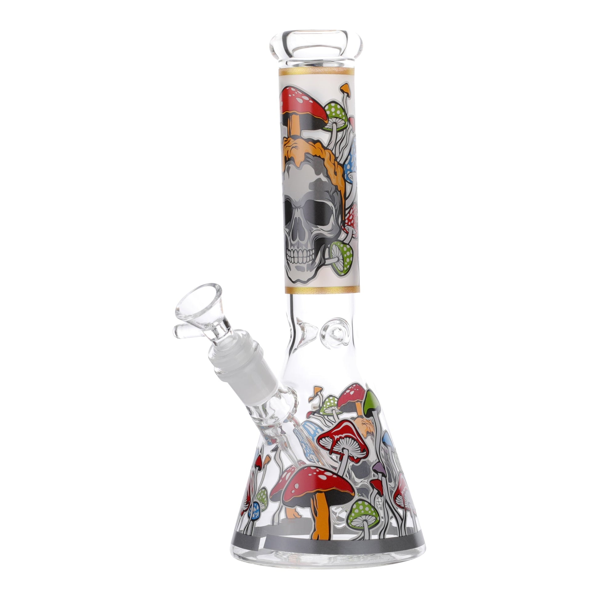Royal Glass GITD Skull Cap Beaker Bong 10in