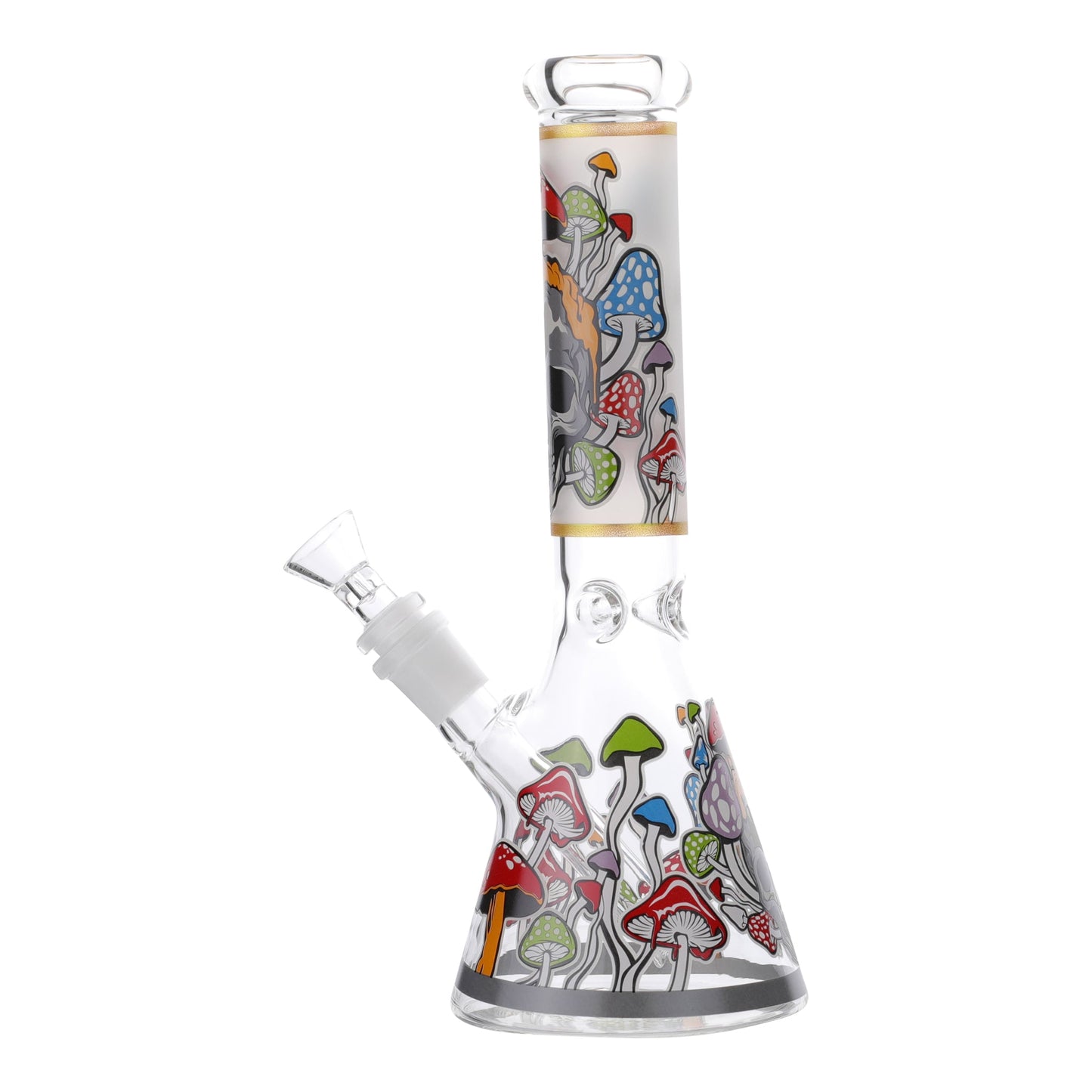Royal Glass GITD Skull Cap Beaker Bong 10in