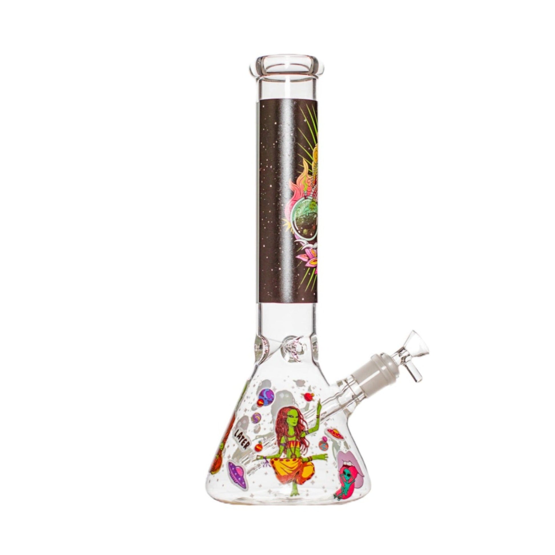 Amy Glow In The Dark Space Alien Beaker Bong 14in