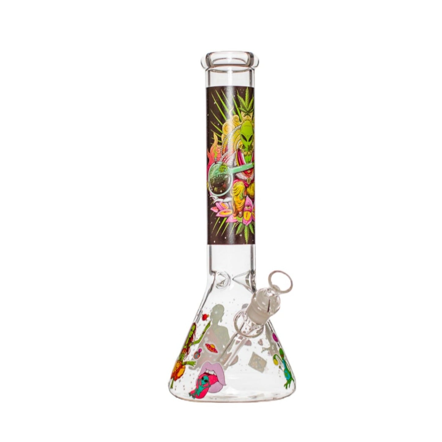 Amy Glow In The Dark Space Alien Beaker Bong 14in