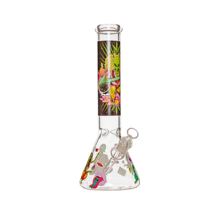 Amy Glow In The Dark Space Alien Beaker Bong 14in
