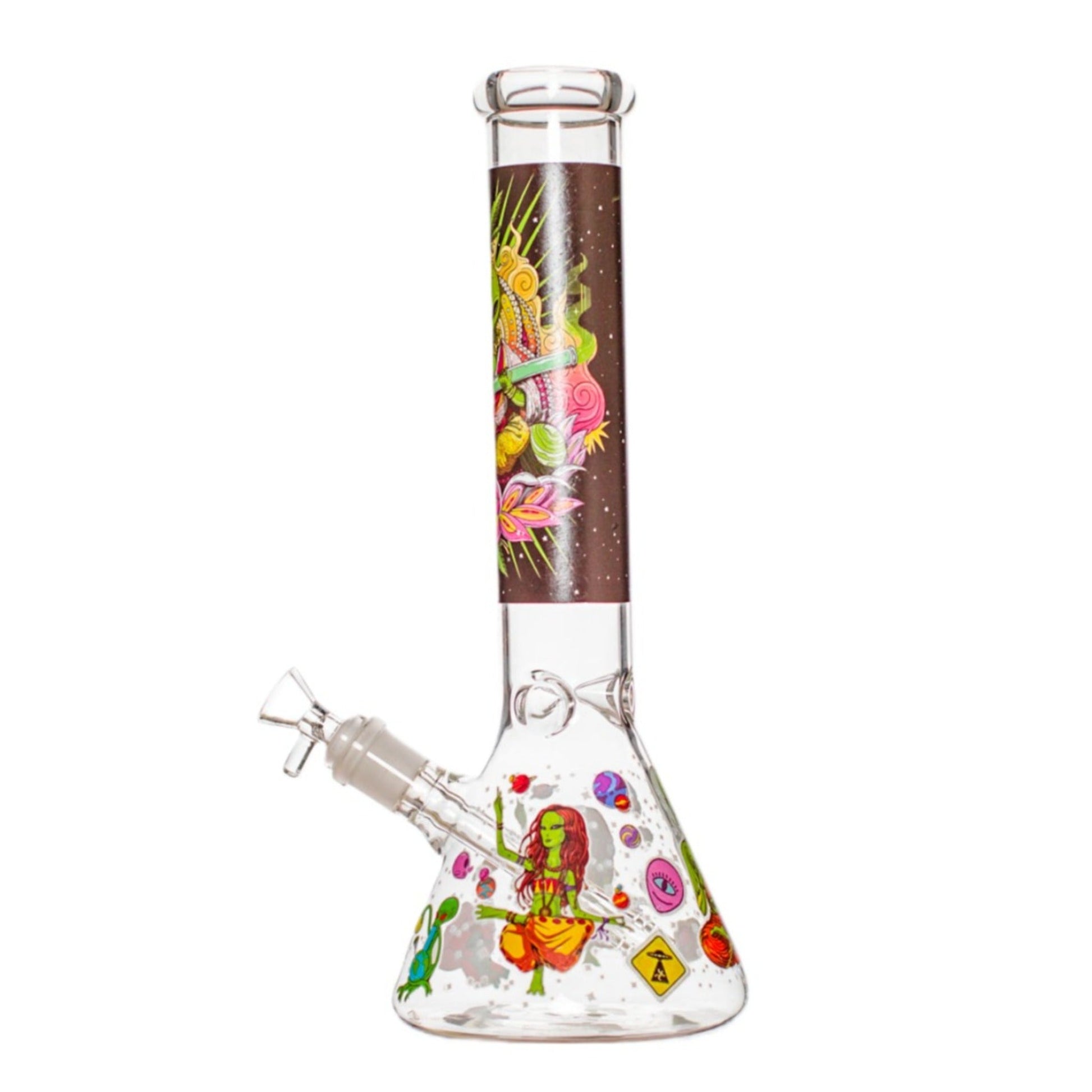 Amy Glow In The Dark Space Alien Beaker Bong 14in