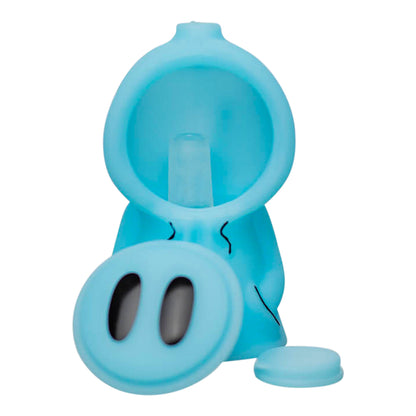 Siliclab Glowing Ghost Guy Pipe Bubbler 5in