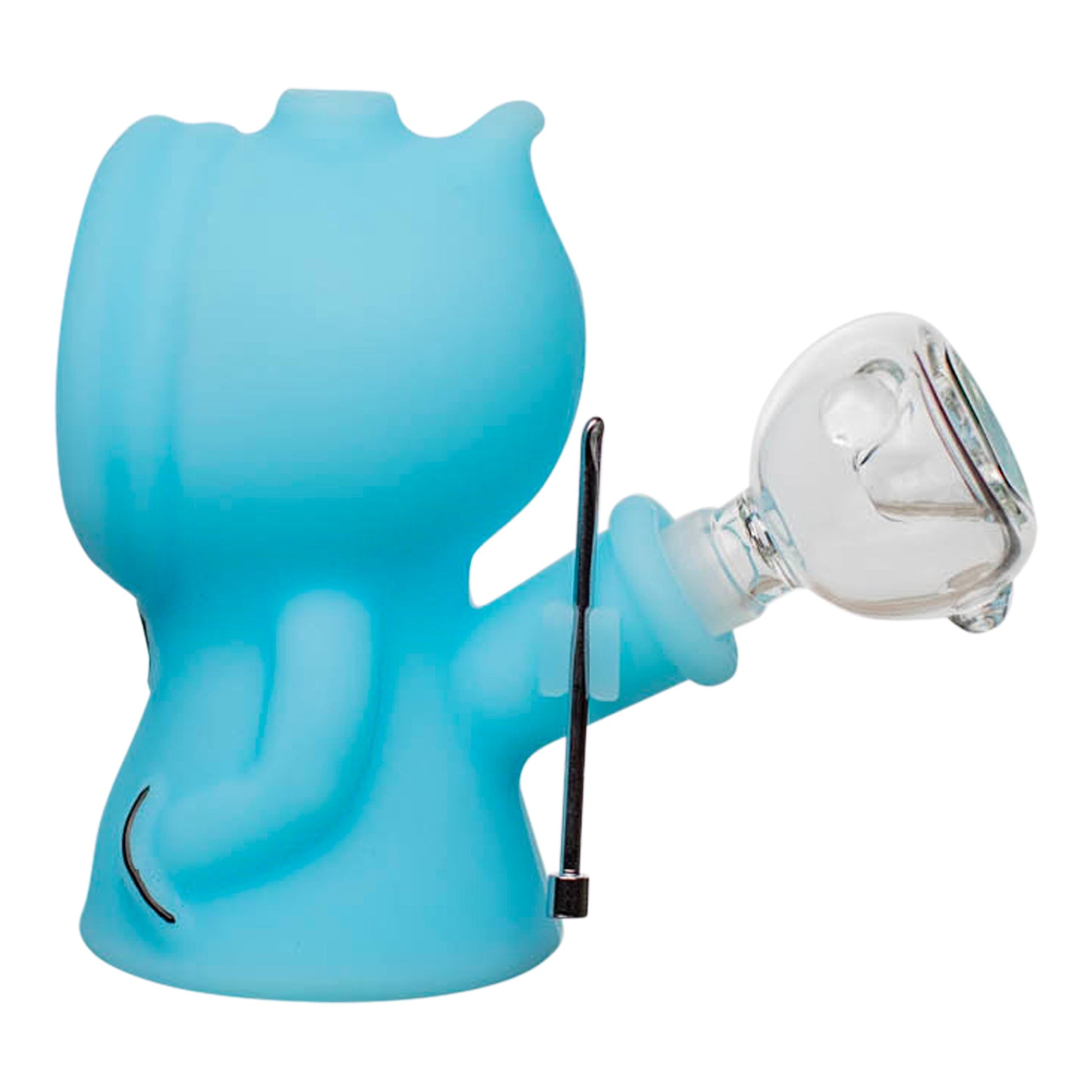 Siliclab Glowing Ghost Guy Pipe Bubbler 5in