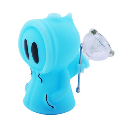 Siliclab Glowing Ghost Guy Pipe Bubbler 5in