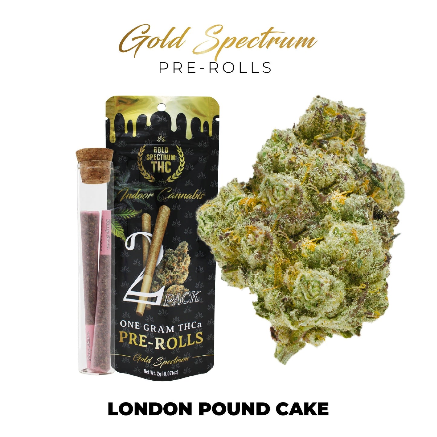 Gold Spectrum THC-A Pre-Rolls 1g 2ct