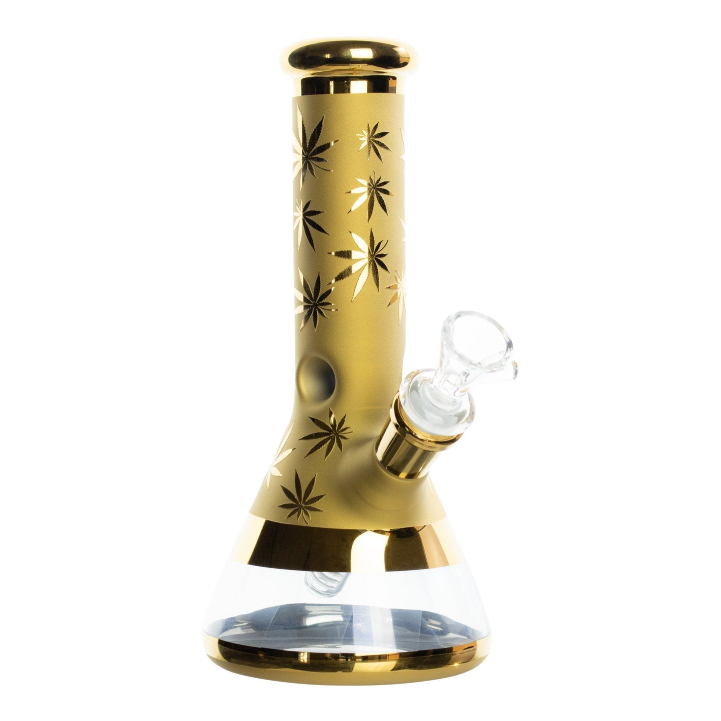 Spark Tech Gold Leaf Plated Beaker Bong 9in