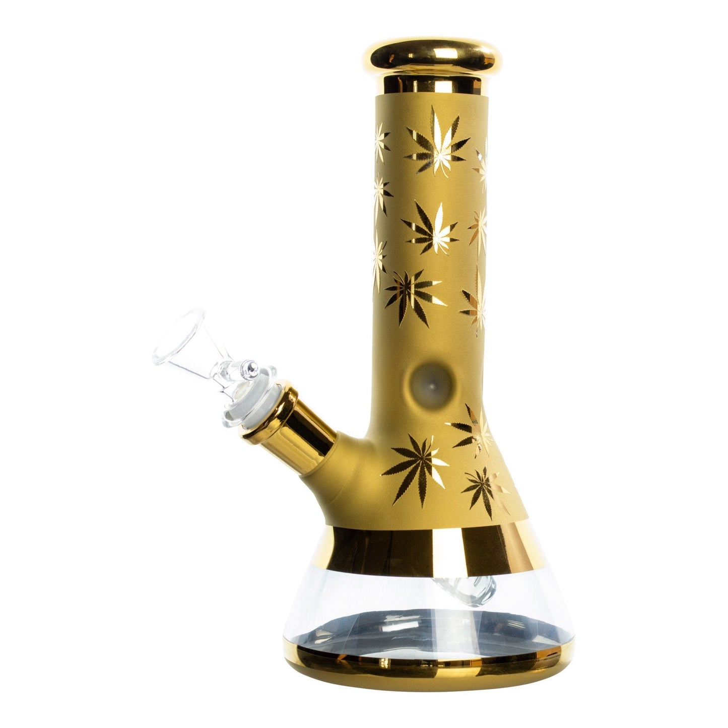 Gold Leaf Plated Beaker Bong 9in 14mm
