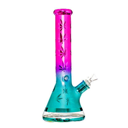 Amy Grandaddy Purp Leaf Beaker Bong 14in Glass