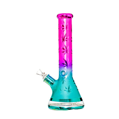 Amy Grandaddy Purp Leaf Beaker Bong 14in Glass