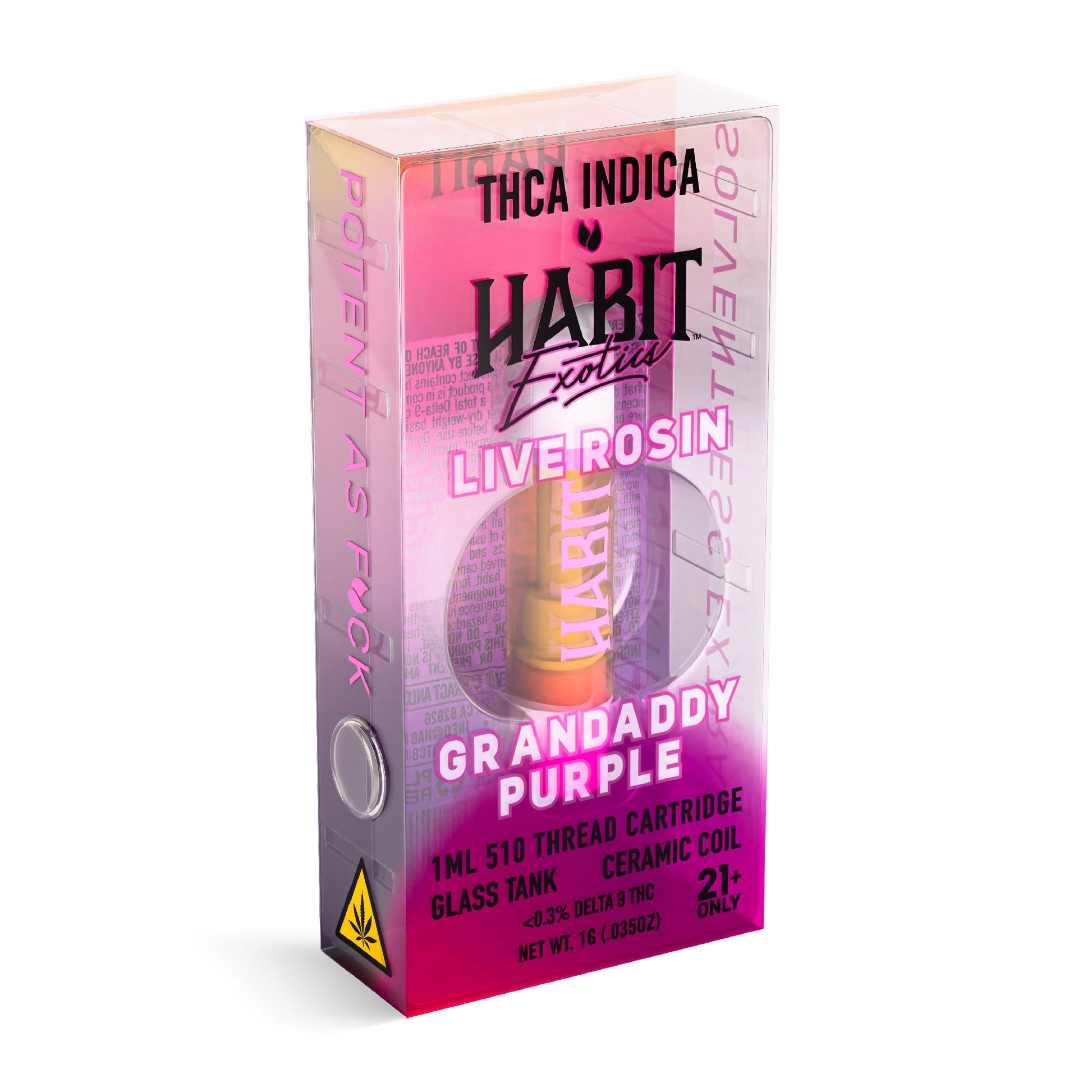 Habit Exotics THC-A Live Rosin Cartridge 1000mg