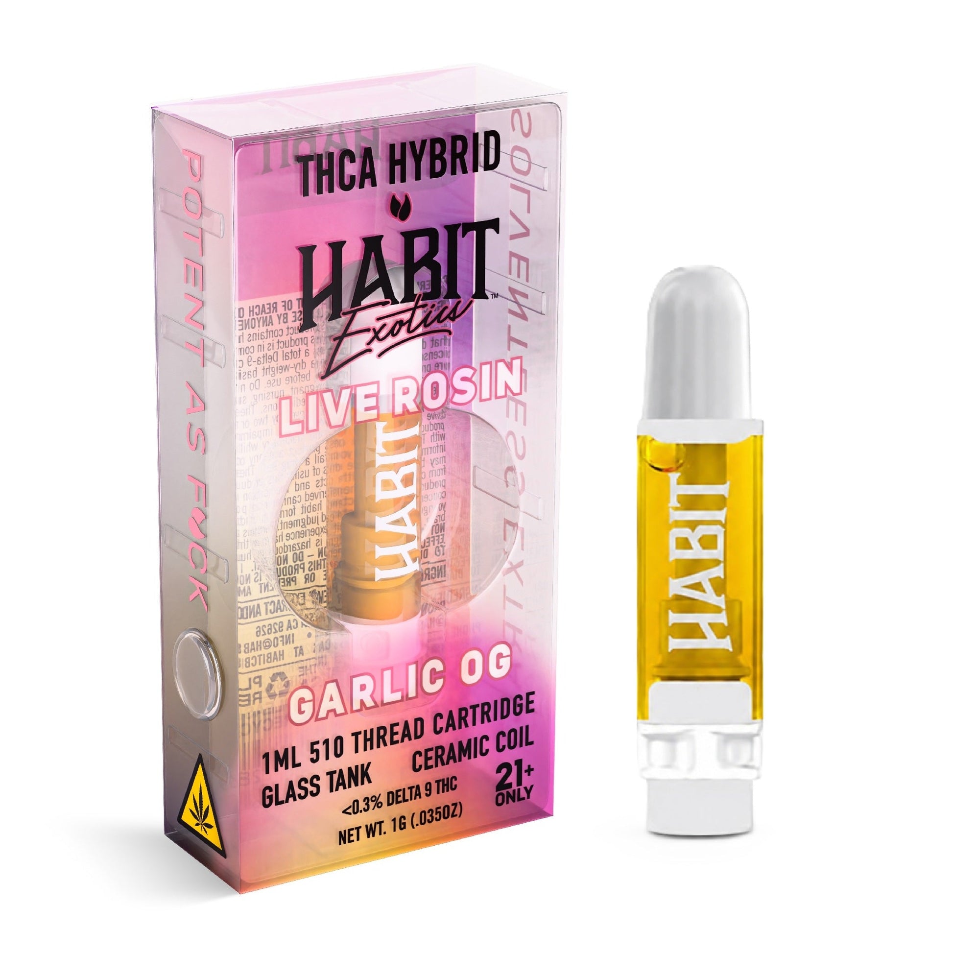 Habit Exotics THC-A Live Rosin Cartridge 1000mg