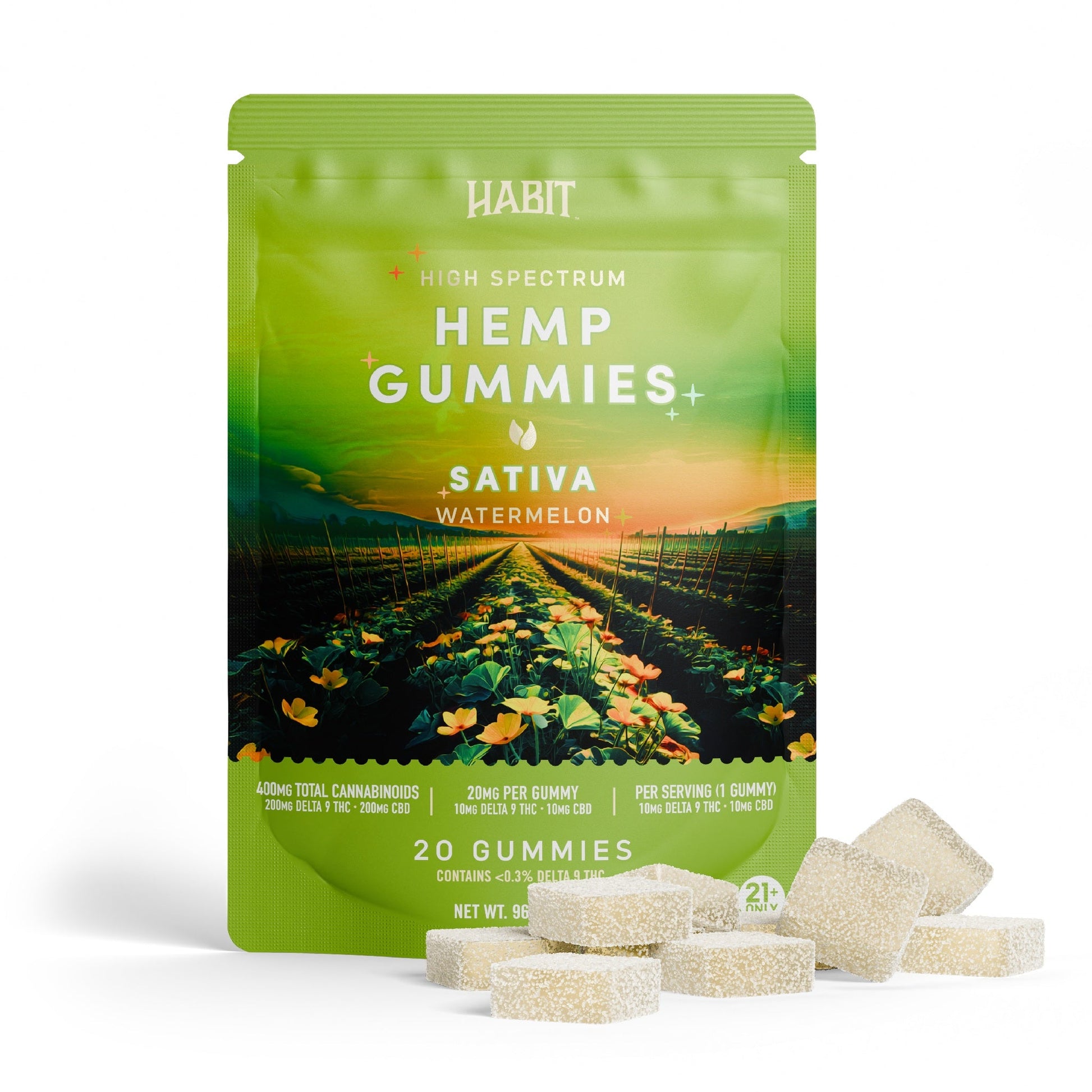 Habit Hemp High Spectrum Delta 9 + CBD Watermelon Gummies 200mg 20ct