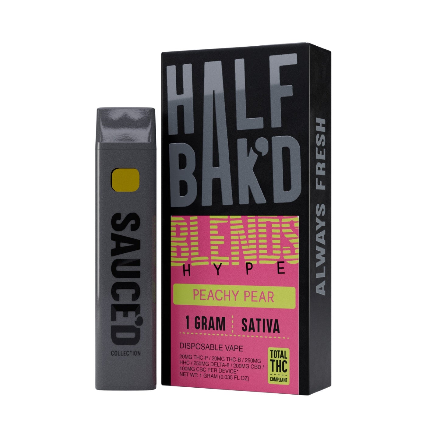 Half Bak'd Hype Blend THC Vaporizer 1000mg