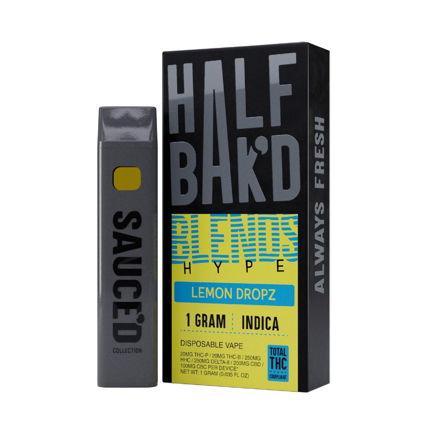 Half Bak'd Hype Blend THC Vaporizer 1000mg